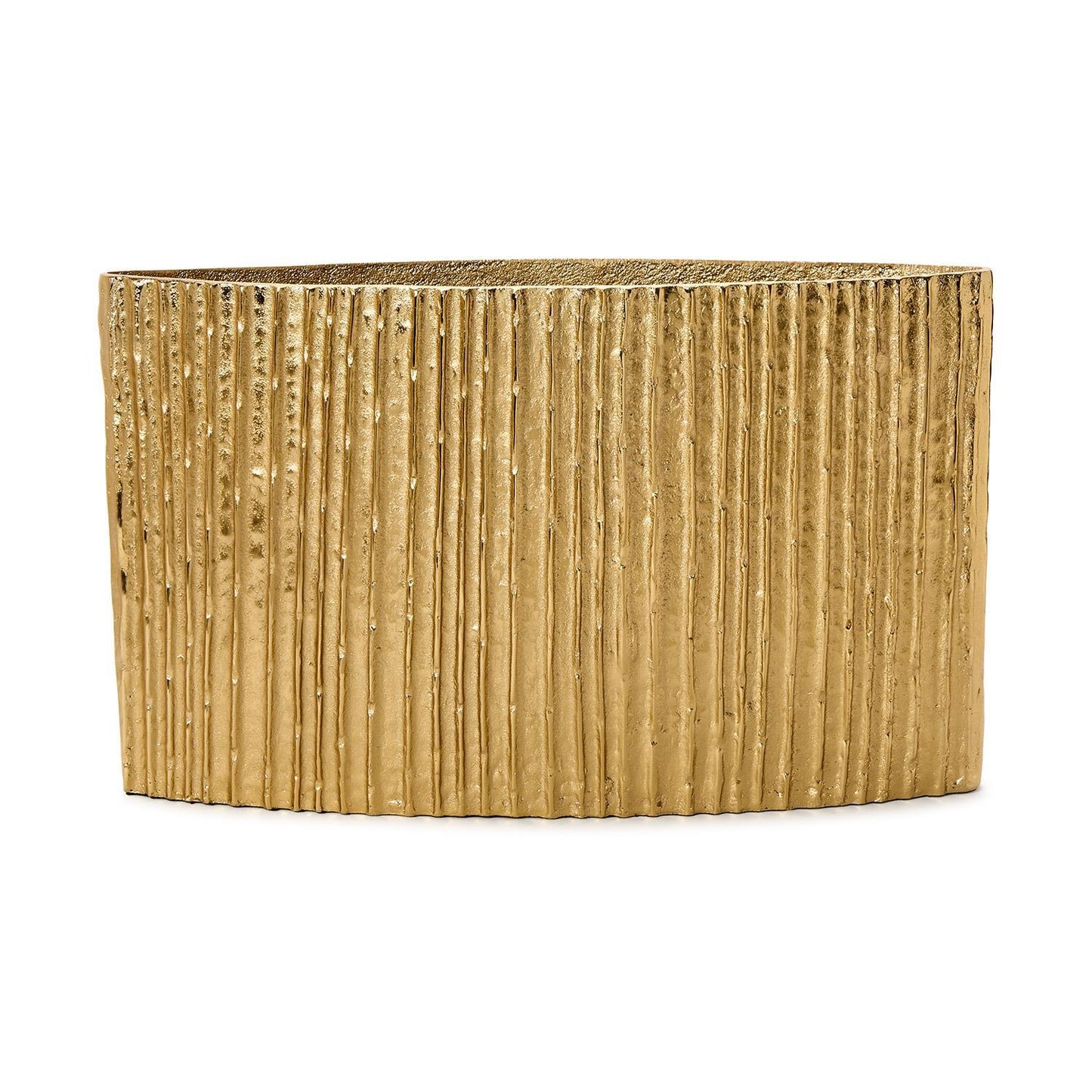 Bamboo Pleated Golden Vase