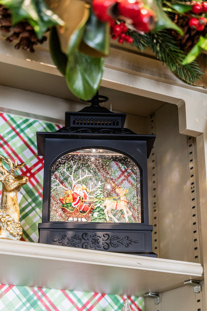 Santa in Sleigh Lighted Water Lantern