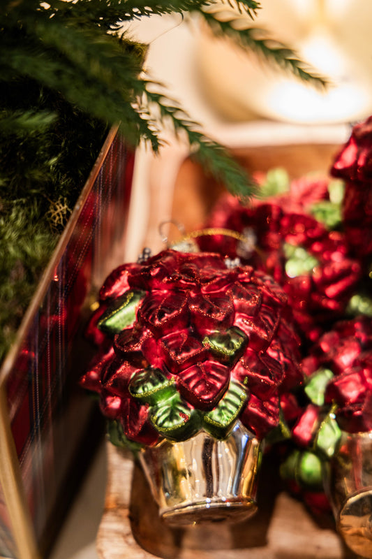 Glass Poinsettia Ornament