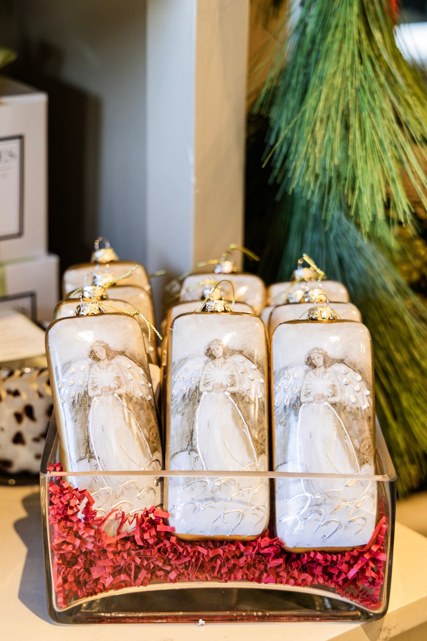 Golden Angel Rectangle Ornament