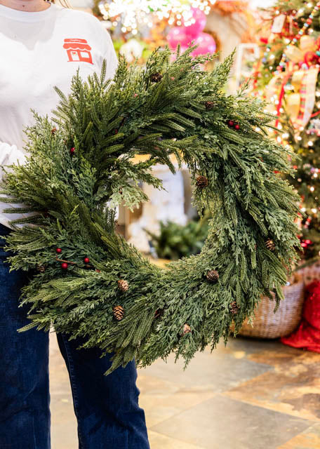 Real Touch Mixed Pine Wreath