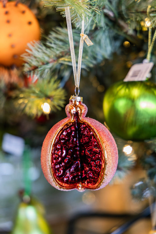 Beaded Glass Pomegranate Ornament