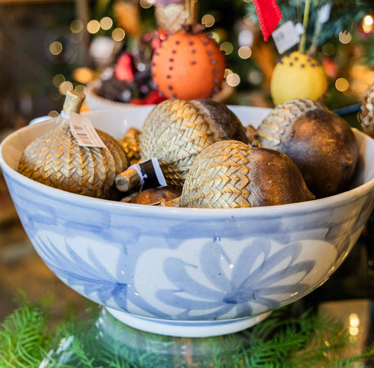 Blue and White Stoneware Bowl
