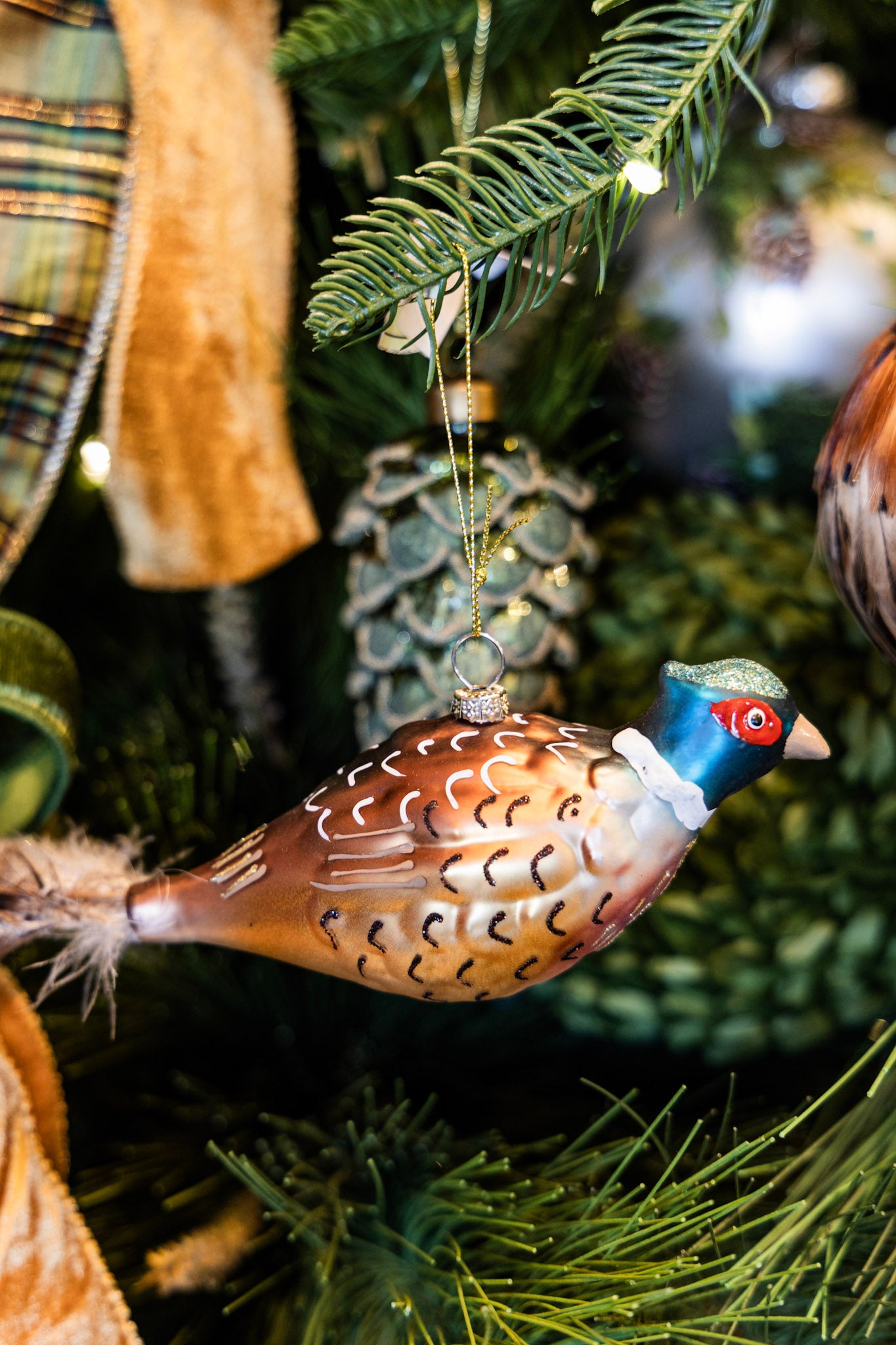 Glass Pheasant Ornament