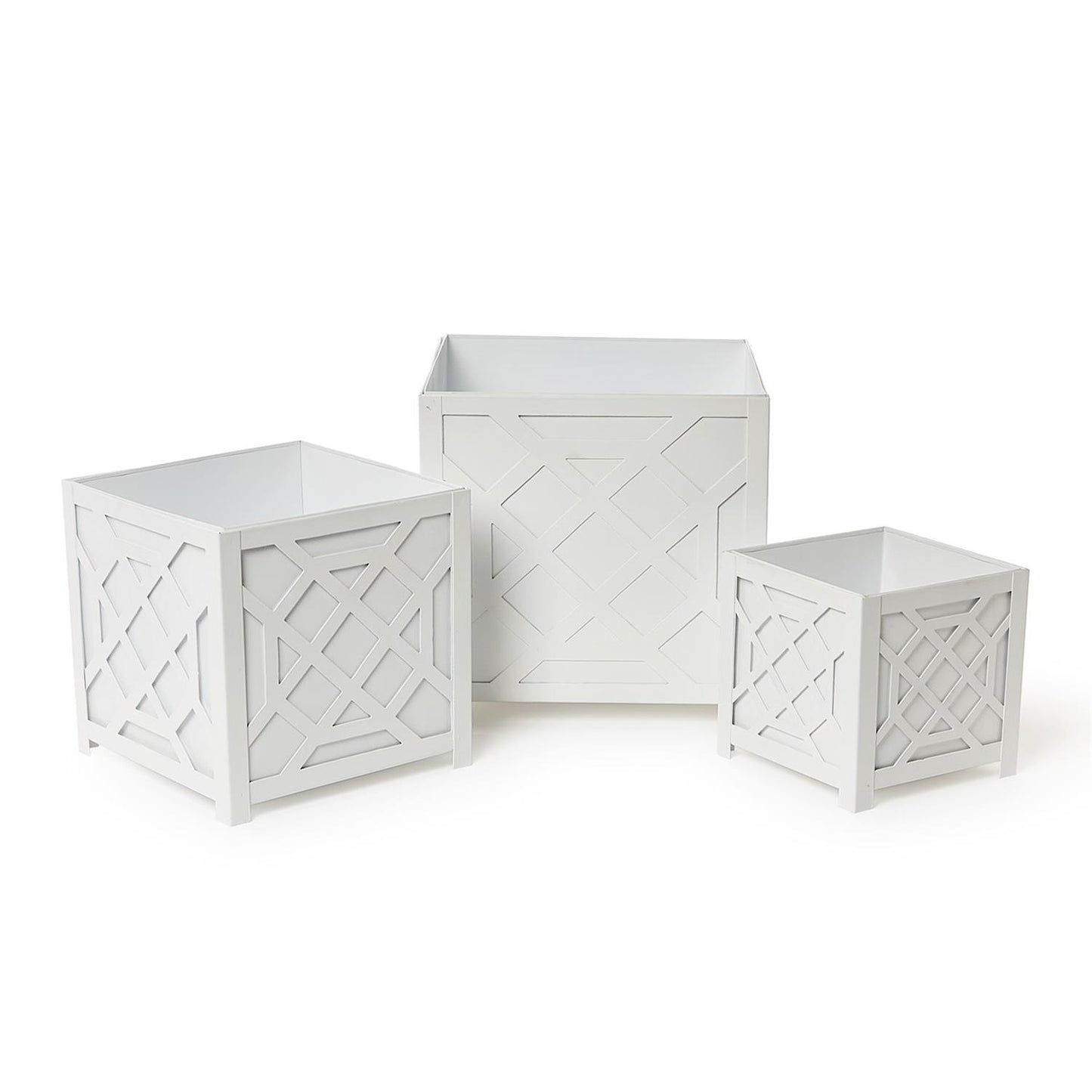 Laser Fretwork Square Metal Planter
