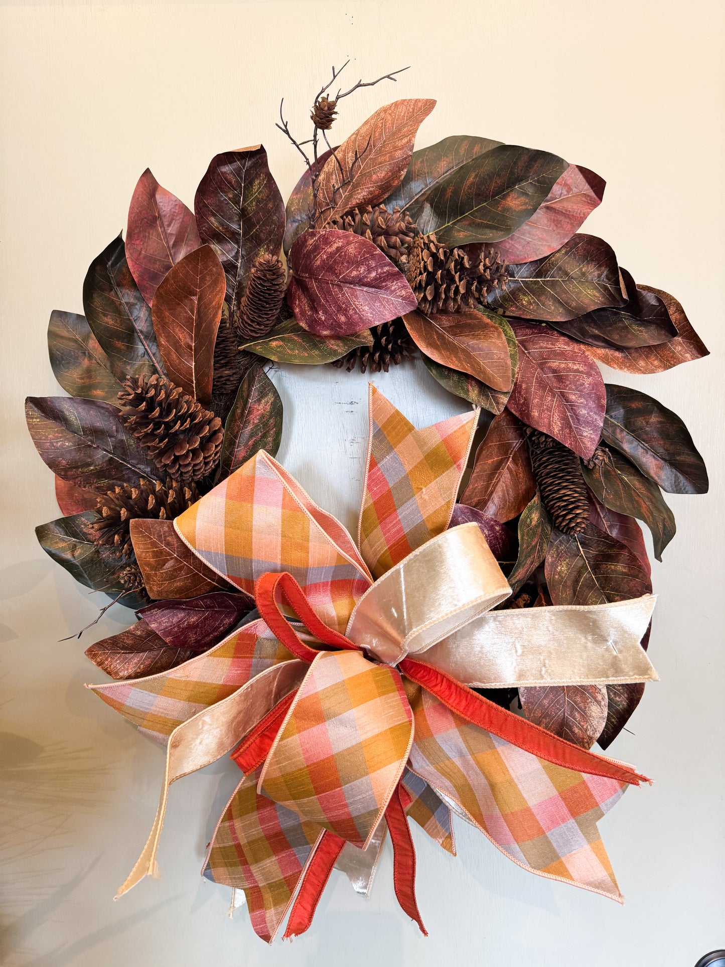 Orange Plaid Bow