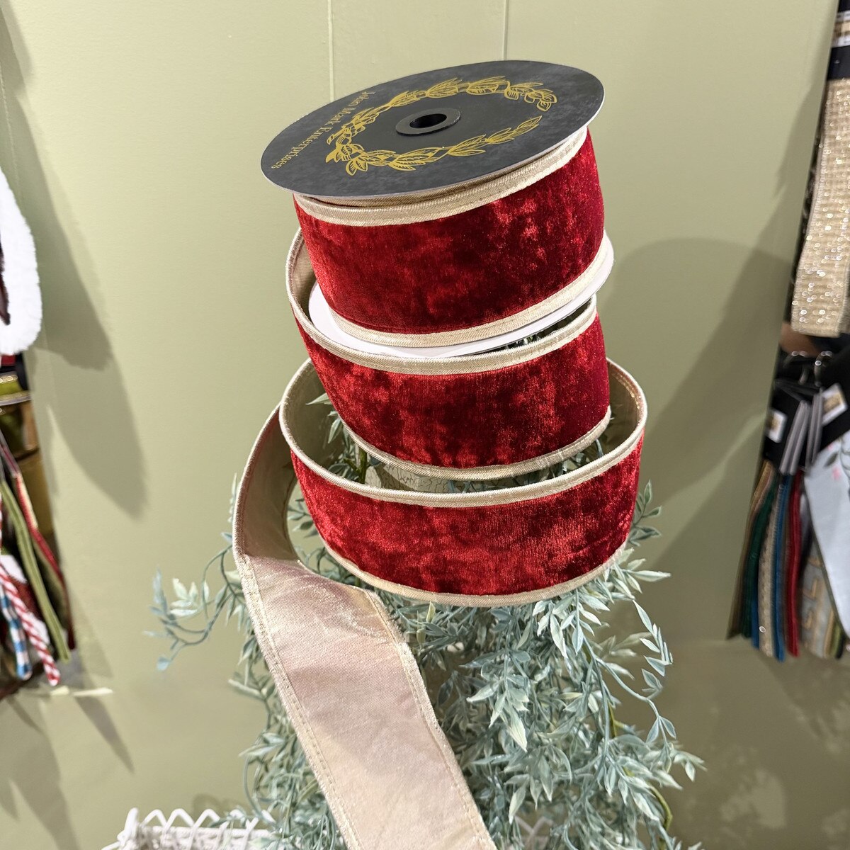 Red Velvet Double Fused Ribbon 2.5x10