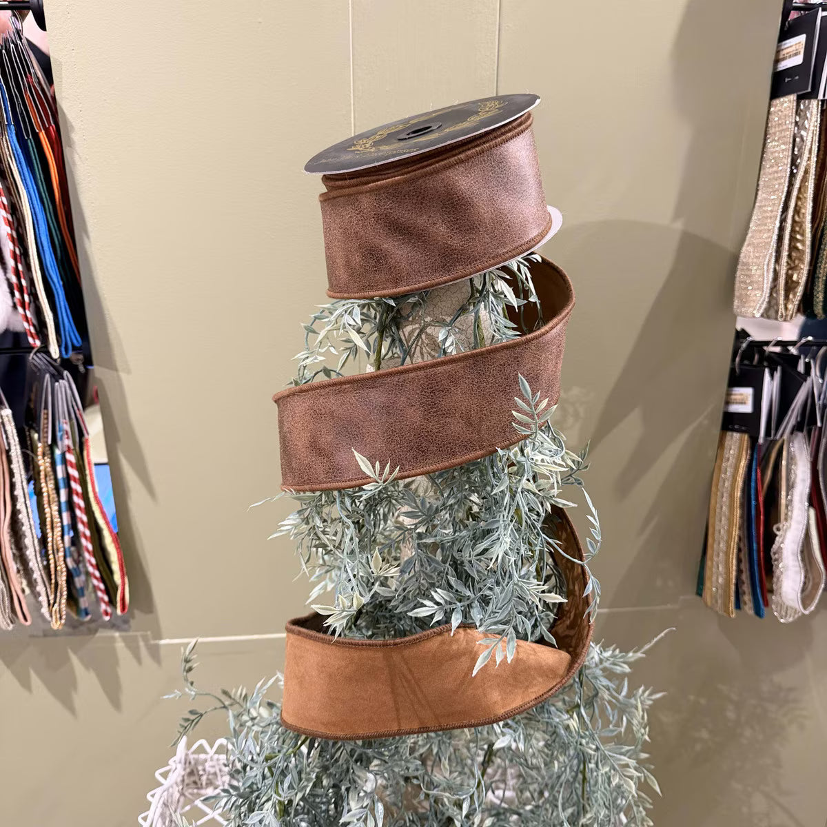 Rexine Suede double Fused Ribbon 2.5x10