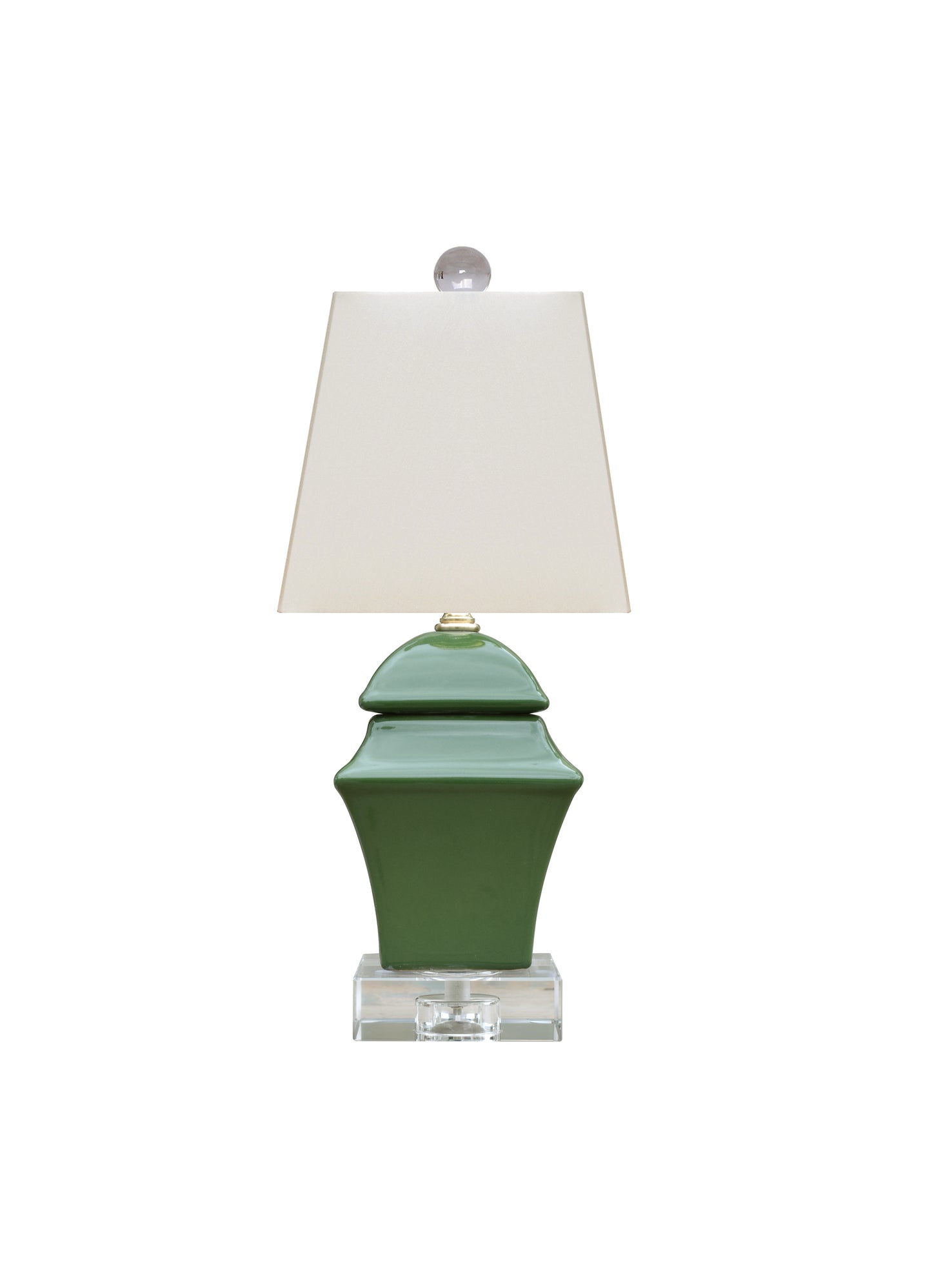 Pine Green Square Jar Lamp