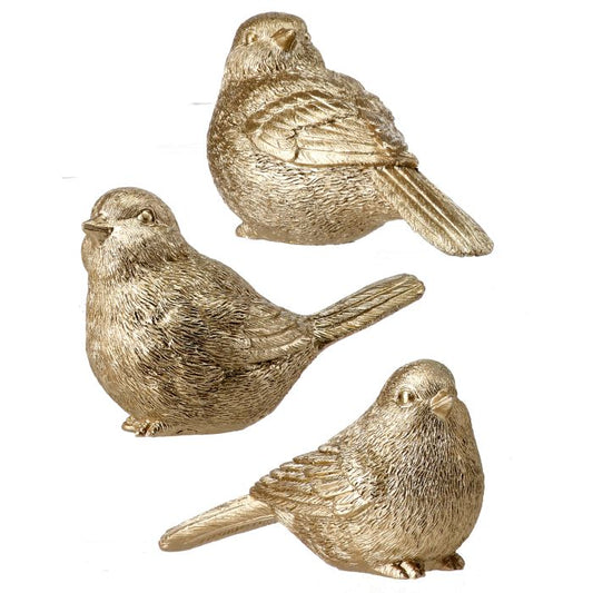 Resin Metallic Sitting Bird