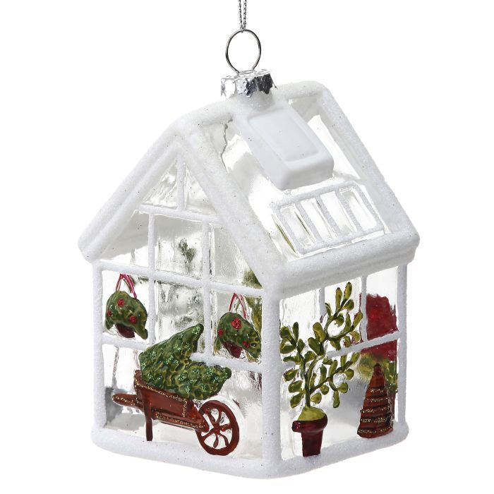 Clear Glass Garden Greenhouse Ornament