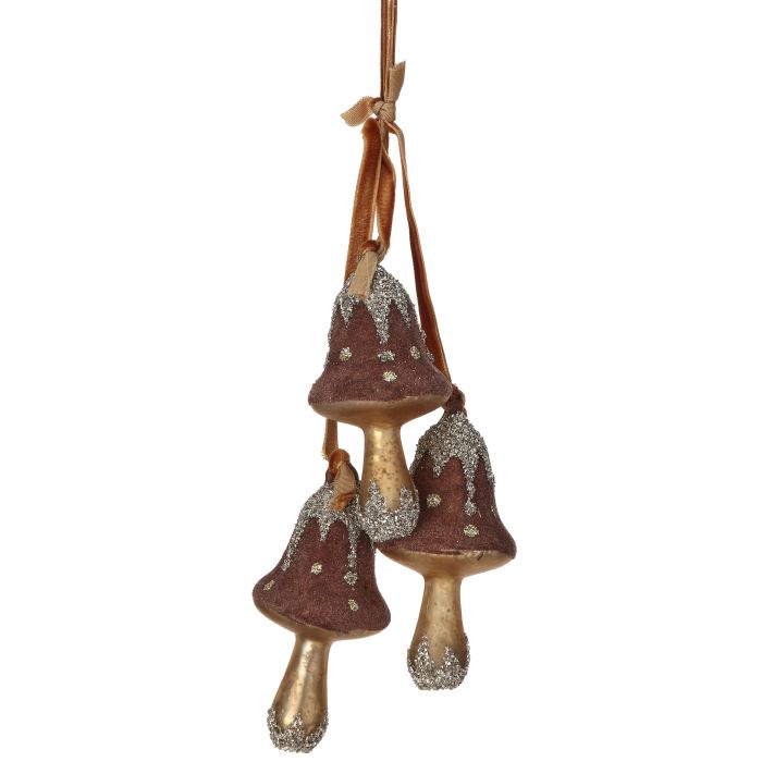 Triple Glass Mushroom Ornament
