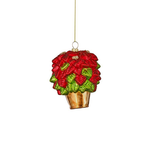 Glass Poinsettia Ornament