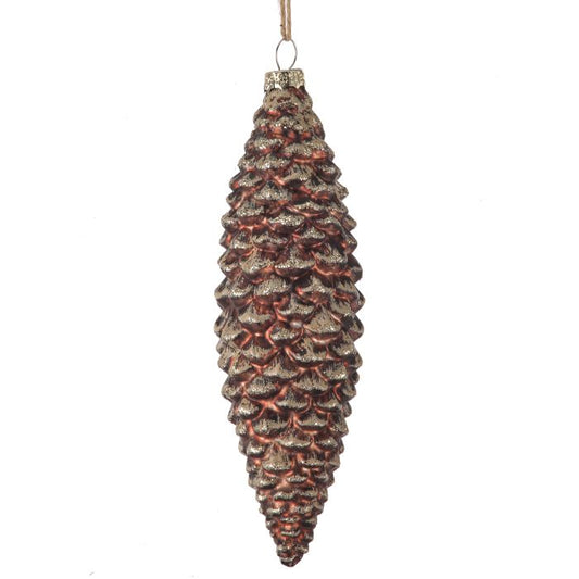 Brown Glitter Pinecone Ornament