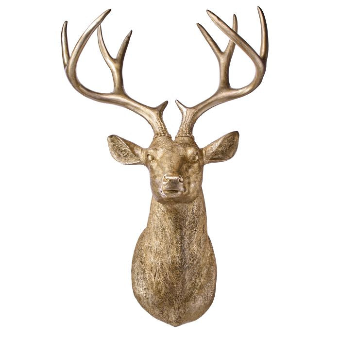 Champagne Resin Deer Bust