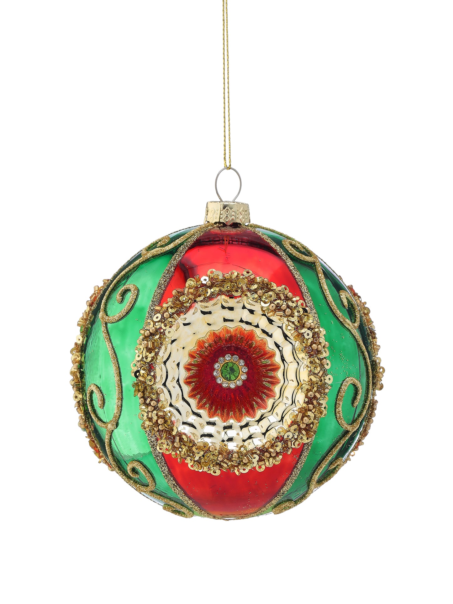 4" Glass Reflector Ball Ornament