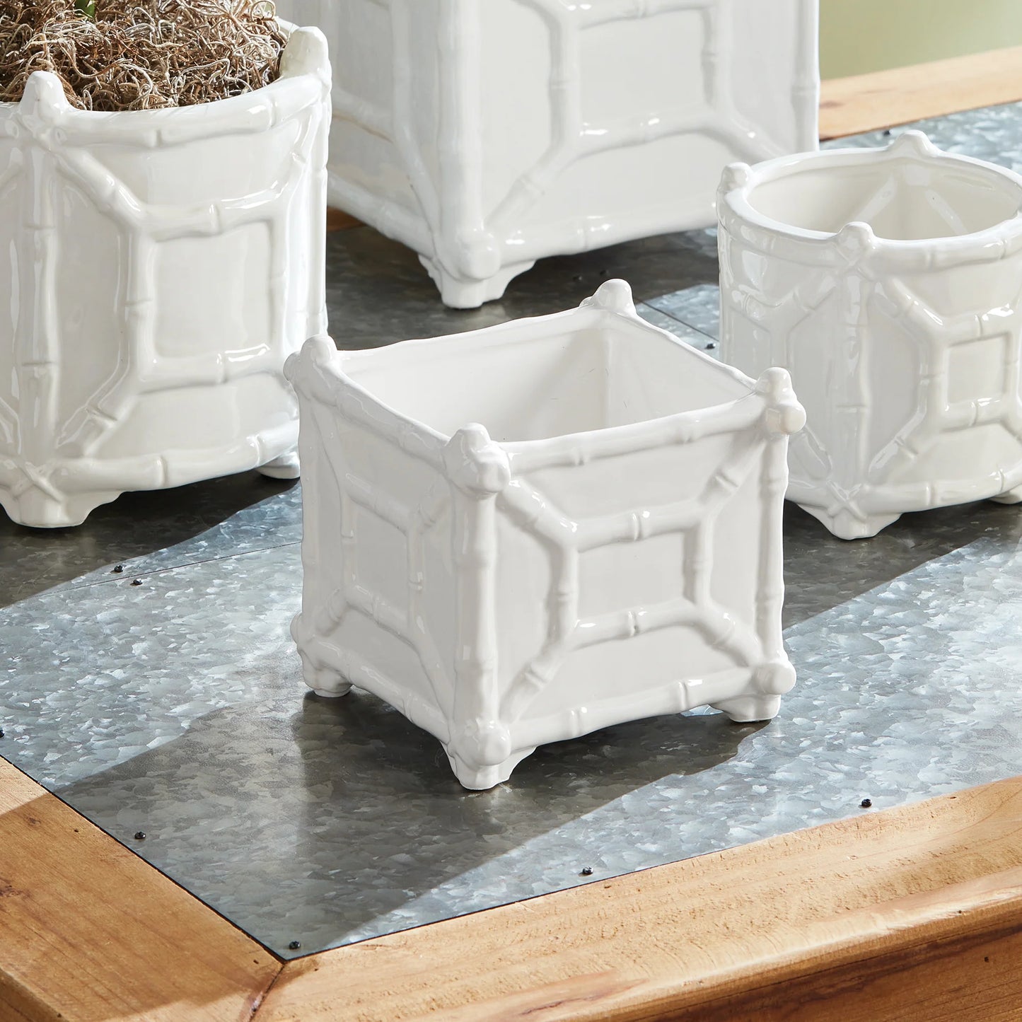 Chinoiserie Square Cachepot