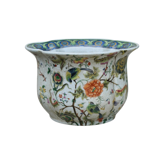 Crackled Porcelain French Vintage Cachepot