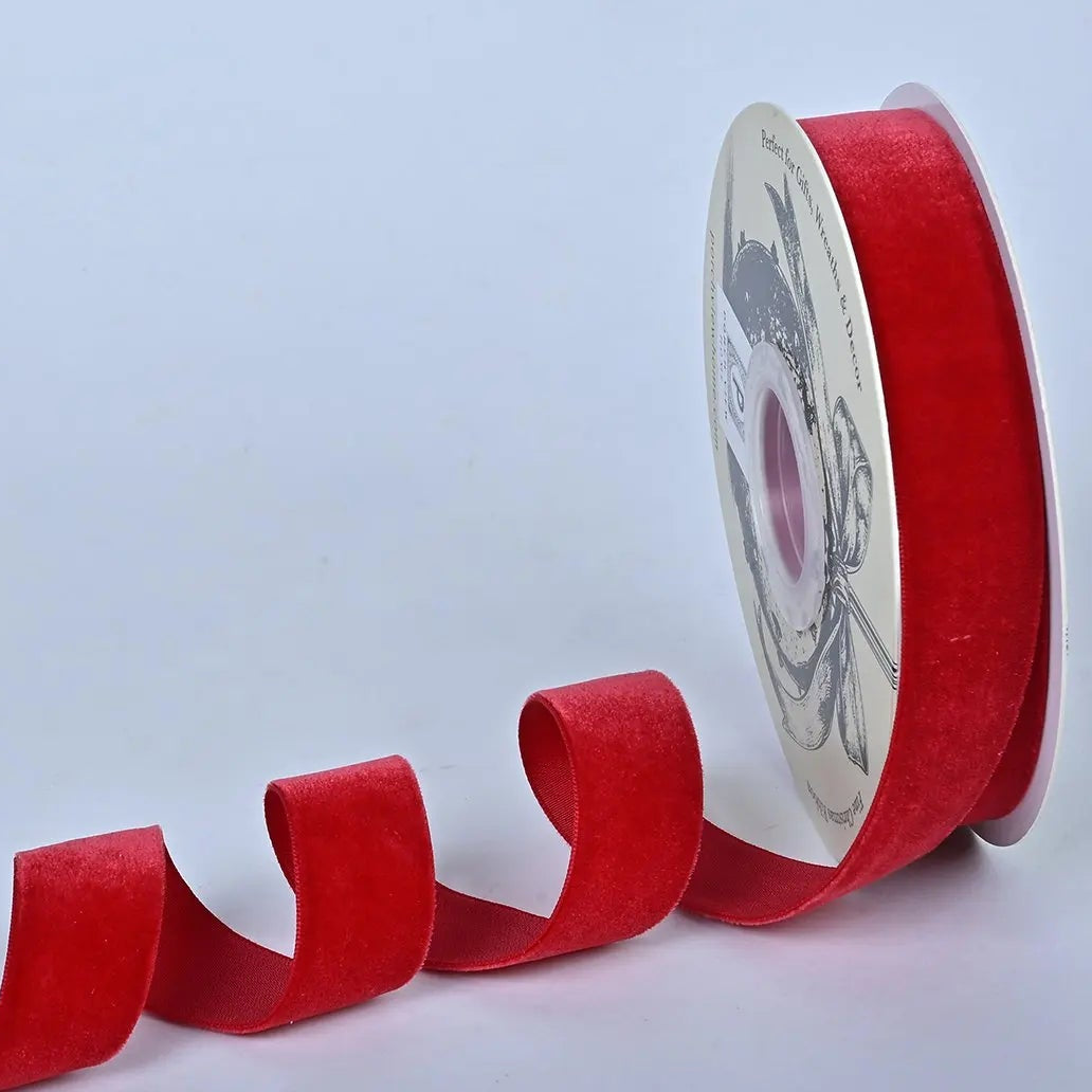 Brick Red Velvet Finishing Ribbon