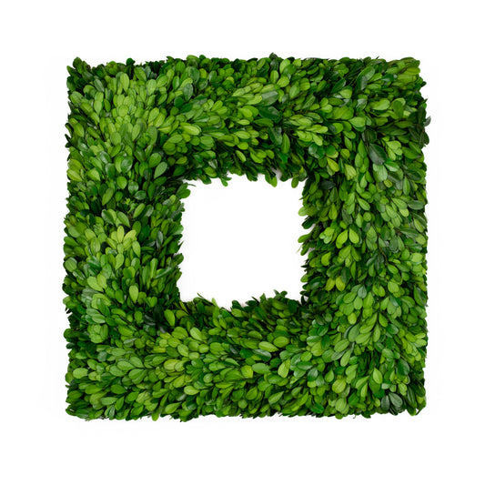 Square Preserved Boxwood Wreath