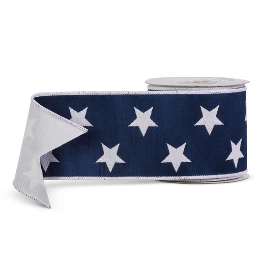 Blue and White Star Wired Ribbon Bolt