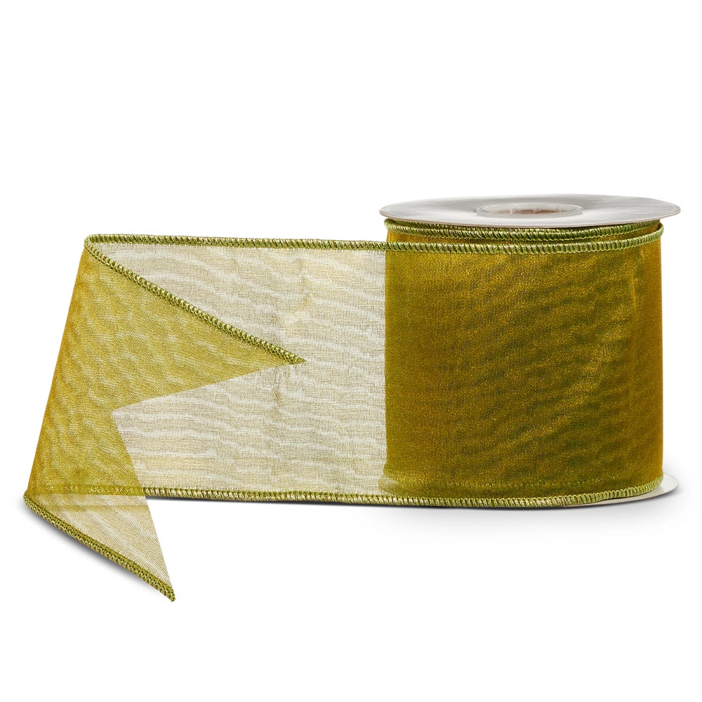 Green Sheer Wired Ribbon