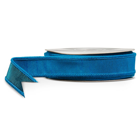 Blue Wired Ribbon 1"