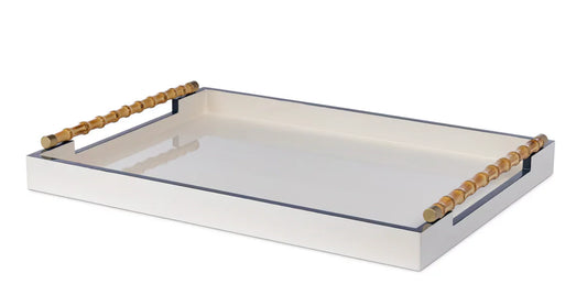 Coco Cay Lacquered Tray with Bamboo Handles