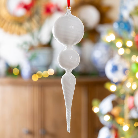 Milk Way Swirl Glass Finial Ornament, 16.5"