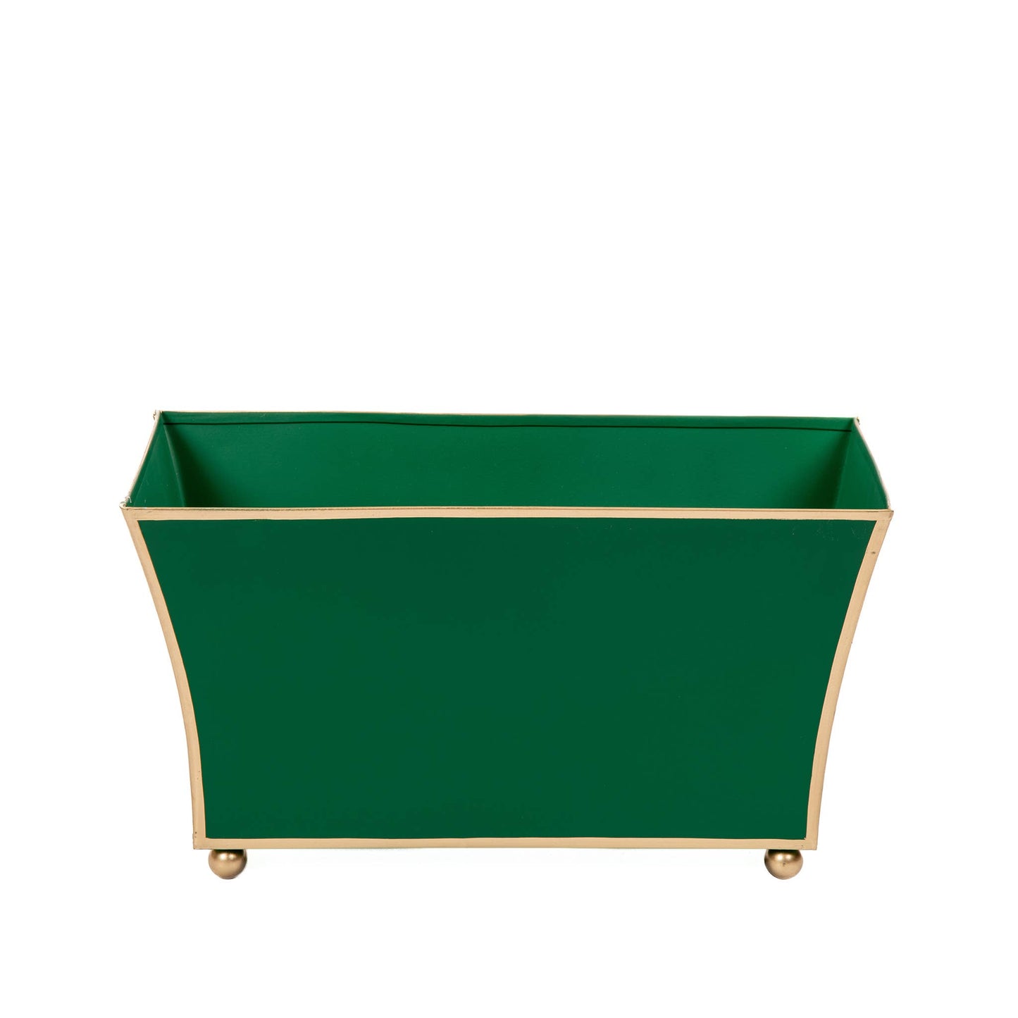 Gracie Fluted Rectangle Cachepot - Emerald Green