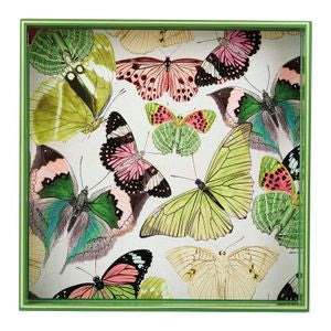 Butterflies Square Lacquer Serving Tray