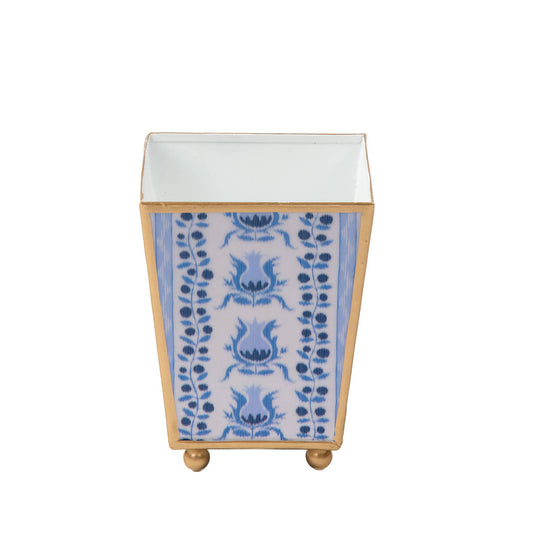 Pomegranate Enameled Square Cachepot Planter