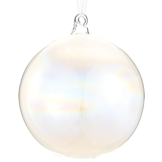 White Glass Ball Ornament