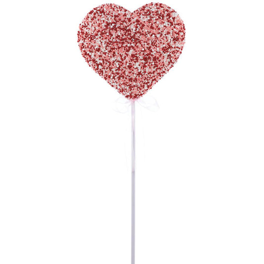 Glittered Heart Pick