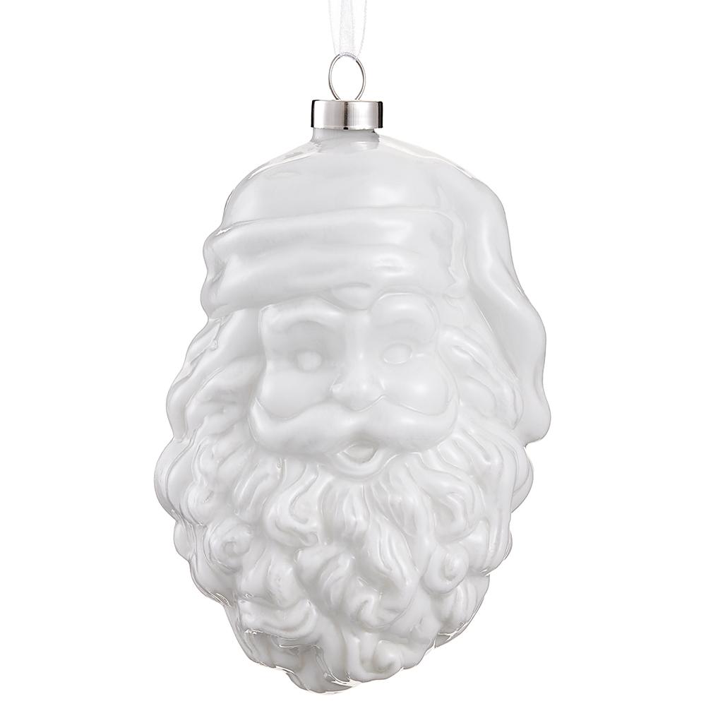 Glass Santa Ornament