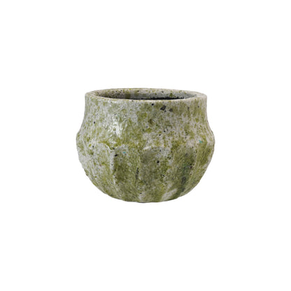 Terra-cotta Planter, Crackle Glaze, Terrazzo Finish