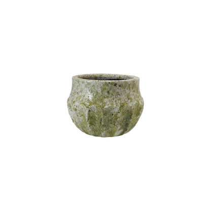 Terra-cotta Planter, Crackle Glaze, Terrazzo Finish