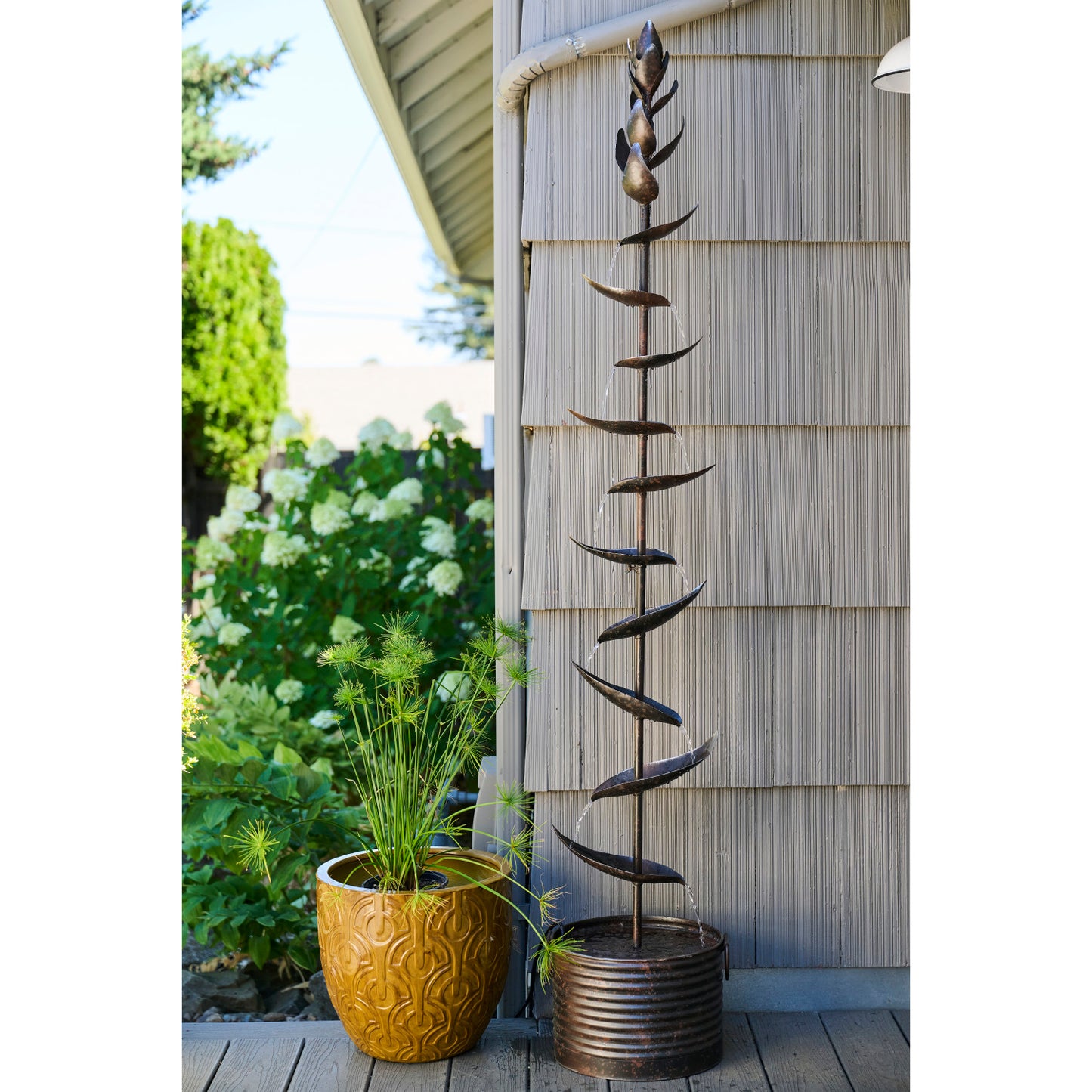 Metal Tiered Cascading Leaf Fountain