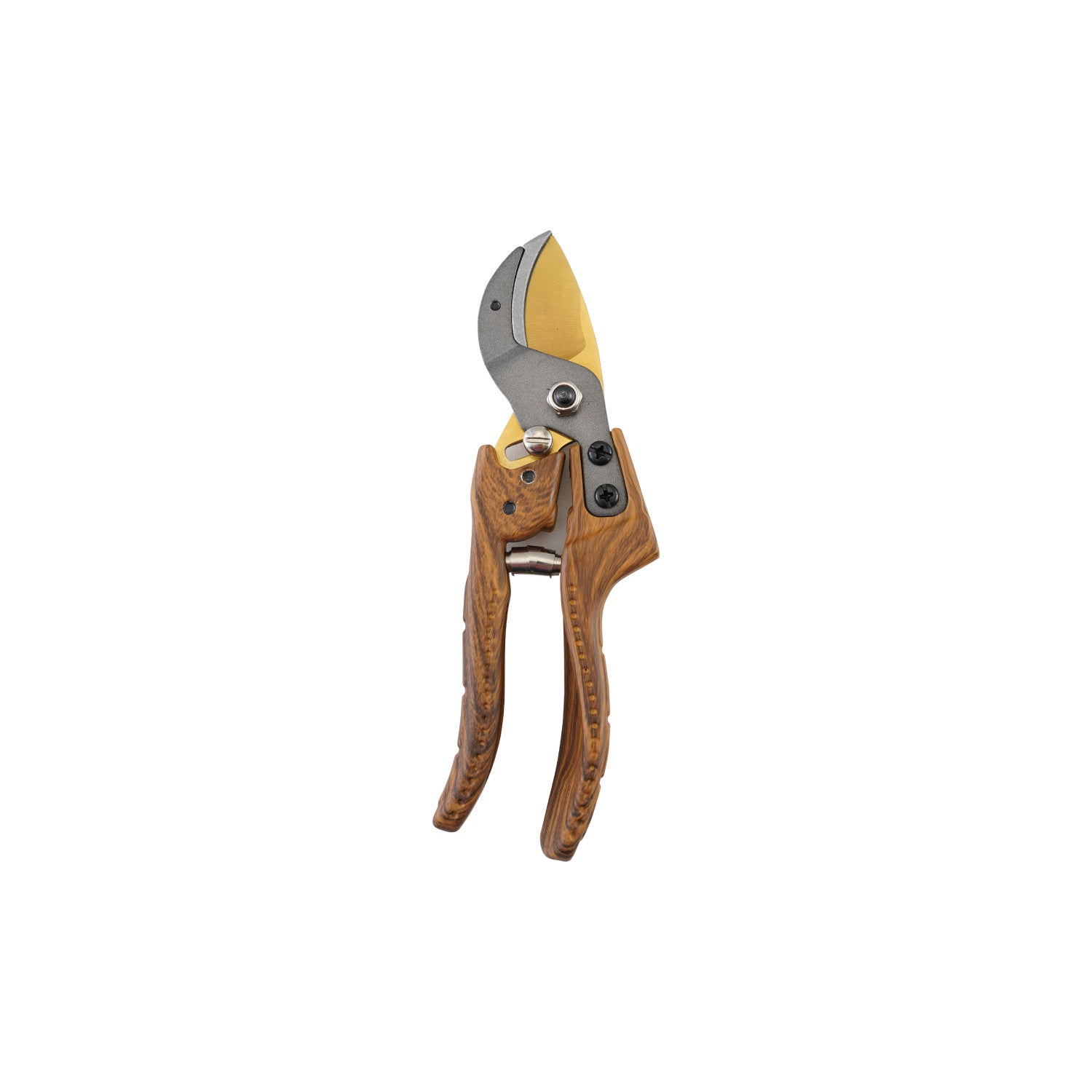 Aluminum & Stainless Steel Gardening Pruning Shears with Wood Finish Handle & Blade Protector