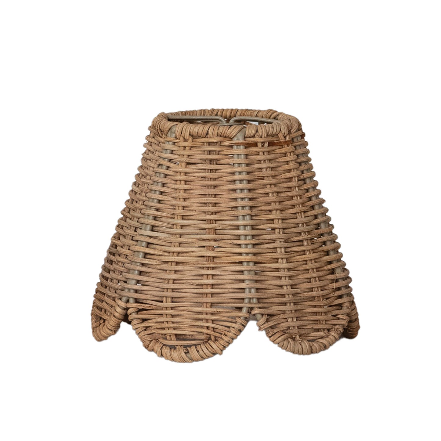 Hand-Woven Rattan Clip-on Scalloped Chandelier/Sconce Lampshade