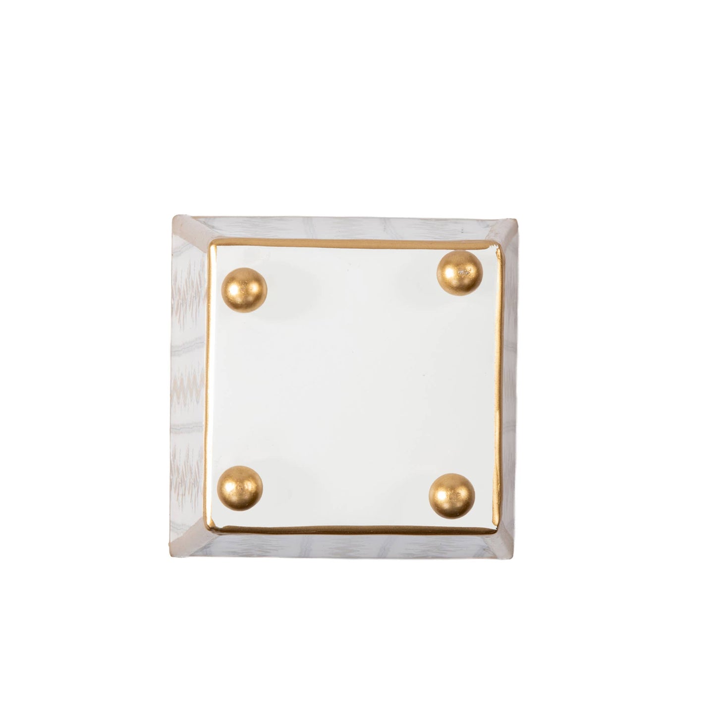 Emma Stripe Enameled Square Cachepot Planter