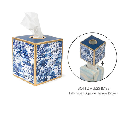 Garden Party Enameled Tissue Box Cover