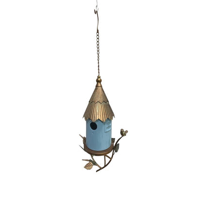 Soft Blue Porcelain Hanging Birdhouse