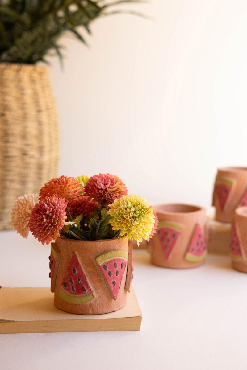 Short Clay Watermelon Vase