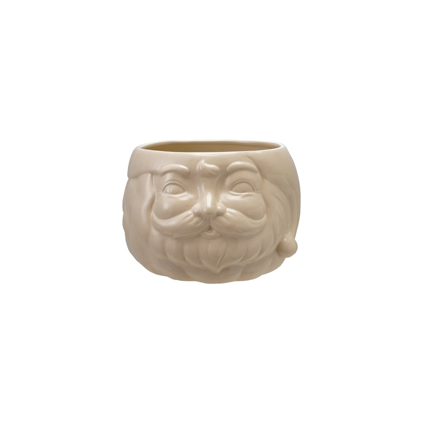 Stoneware Santa Head Shaped Bottle Cooler/Container