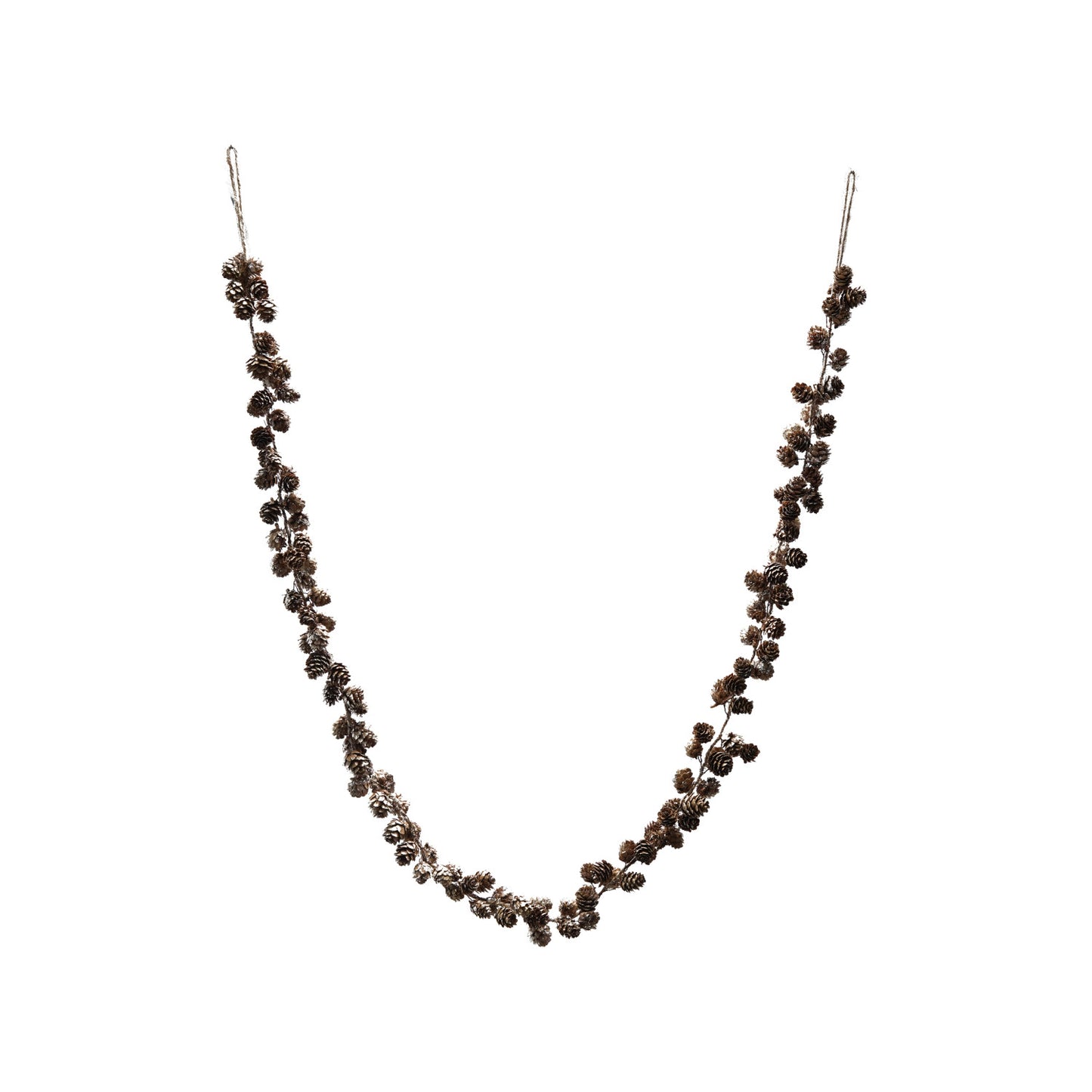 Pinecone Garland with Glitter & Jute Cord
