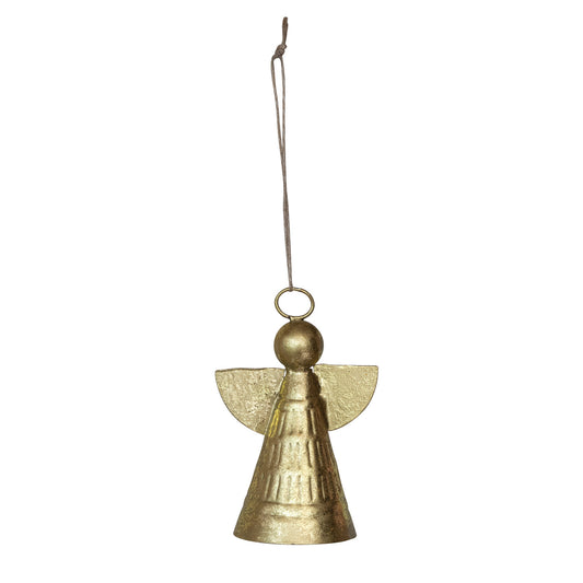 Metal Angel Ornament, Gold Finish